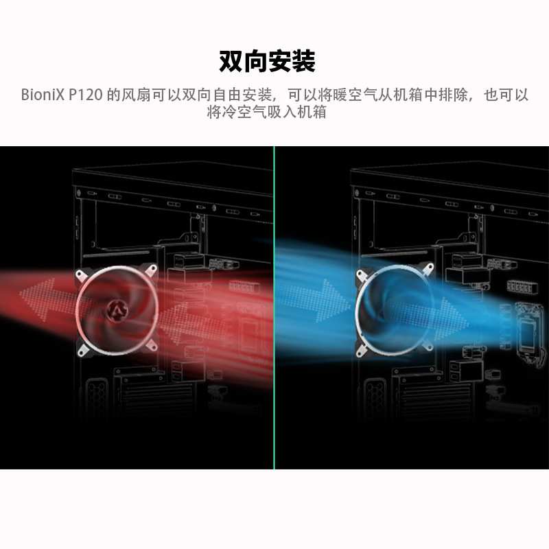 ARCTIC BioniX P120机箱风扇12CM温控静音PWM台式机电脑散热风扇