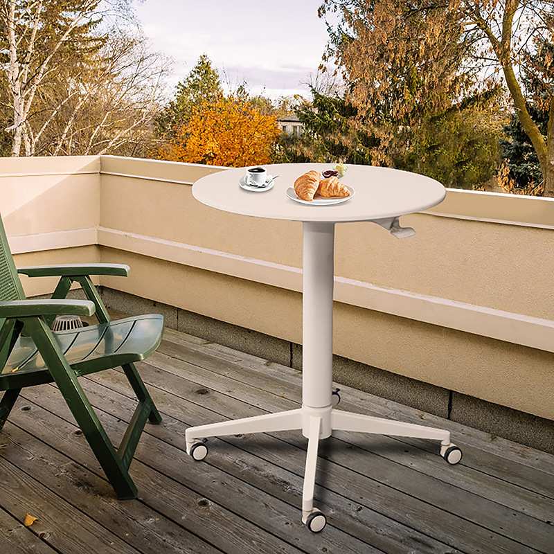 谱乐Proitable小圆桌洽谈桌休闲会客桌移动升降桌餐桌茶几两用