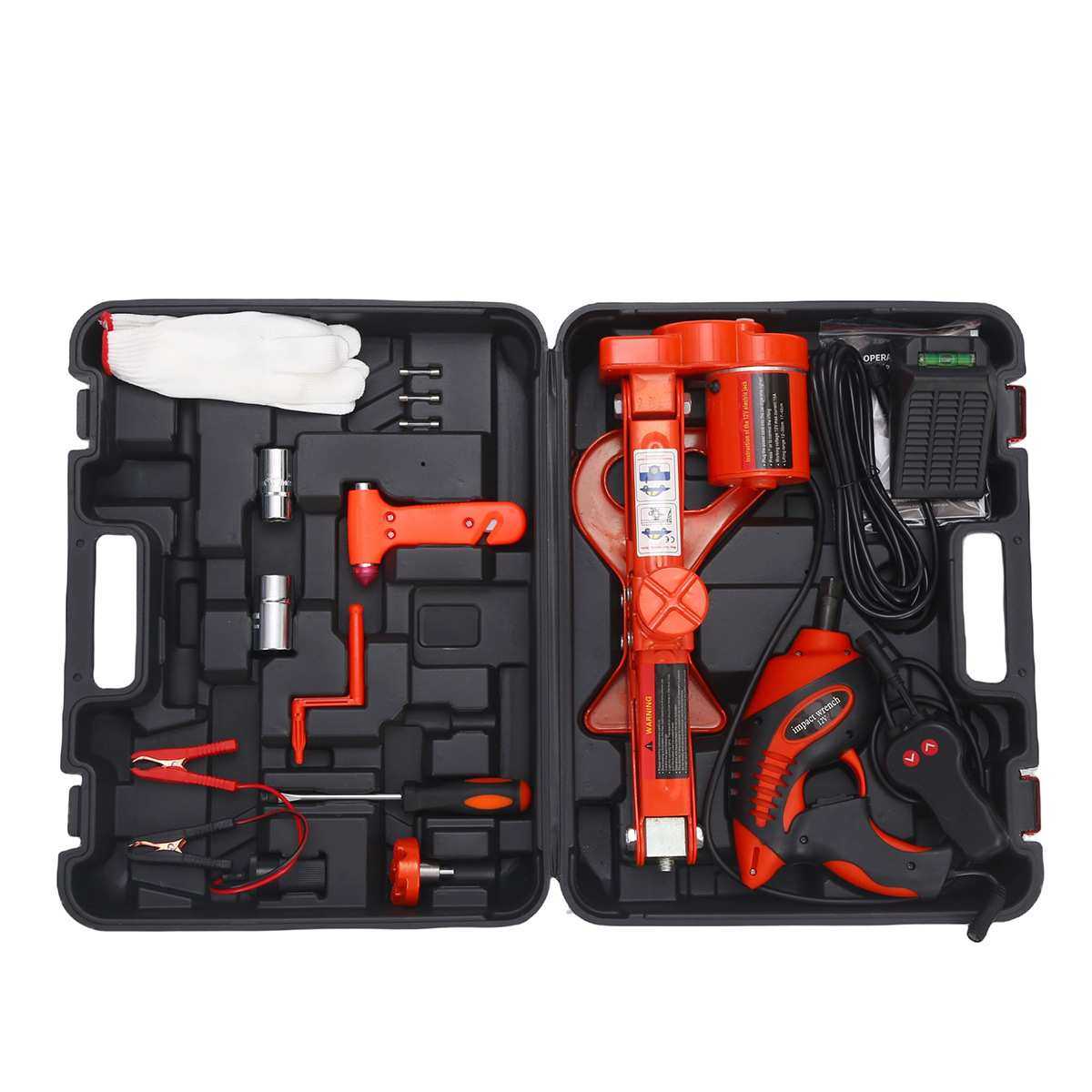 跨境供应轿车suv换车胎12v电动冲击扳手充气泵剪式千斤顶3t