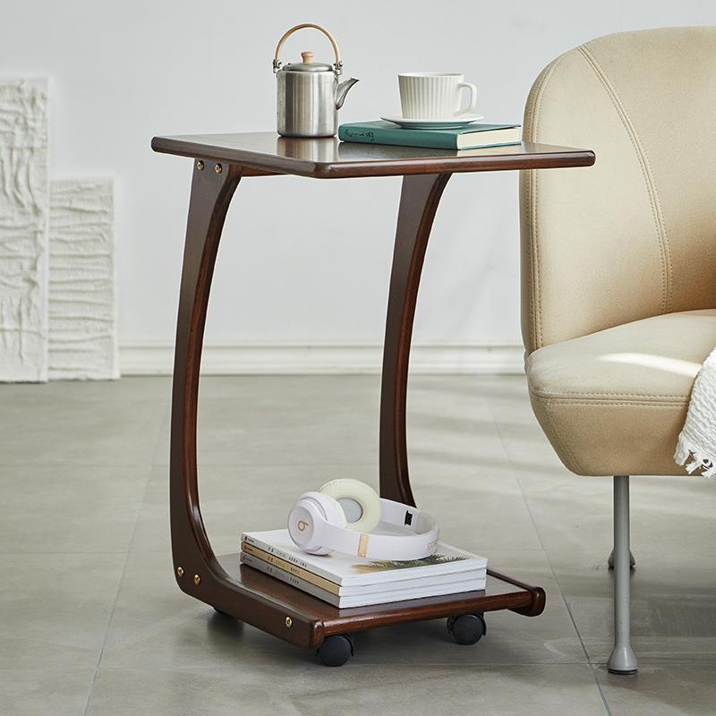 批实木边几移动茶几带轮客厅沙发边柜侧边柜推车床头桌置物小方桌