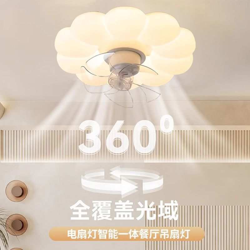 卧室风扇灯2025款奶油风LED吸顶灯客厅餐厅书房现代简约中山灯具
