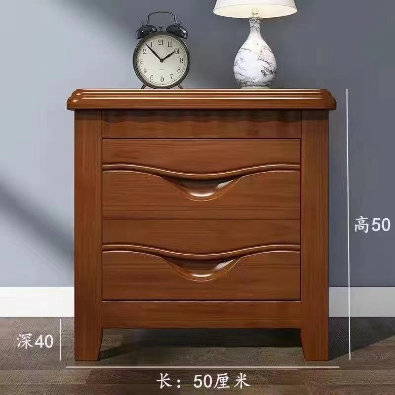 实木床头柜储物柜胡桃原木色新中式经济型家用床边床头40小柜收纳