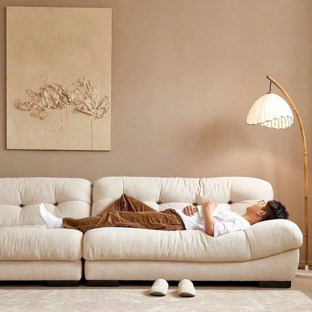 baxter云朵沙发布艺小户型意式客厅现代简约北欧懒人羽绒奶油风