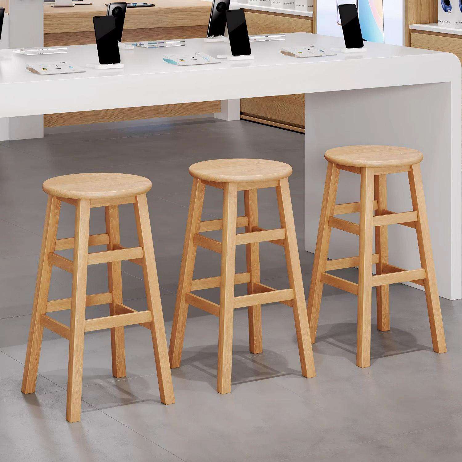 吧台椅实木凳子简约家用奶茶店酒吧椅拍照高脚凳吧台凳加厚高脚椅