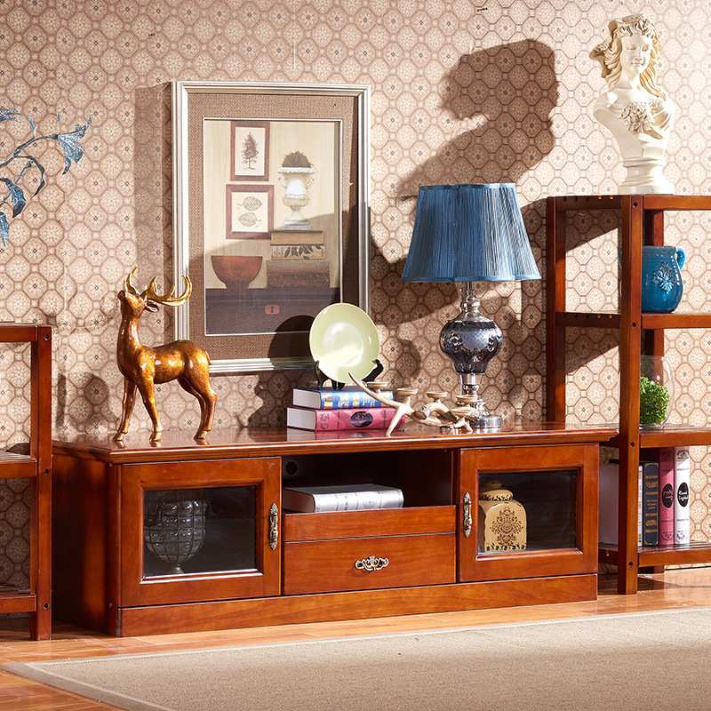 现代中式纯香樟木电视柜小户型全实木卧室出租房酒店收纳
