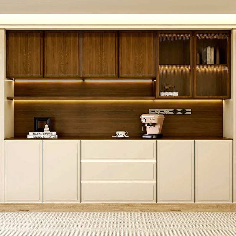 全屋定 制餐边靠墙一体玻璃门家用客厅大小户型实木酒尺寸定 做