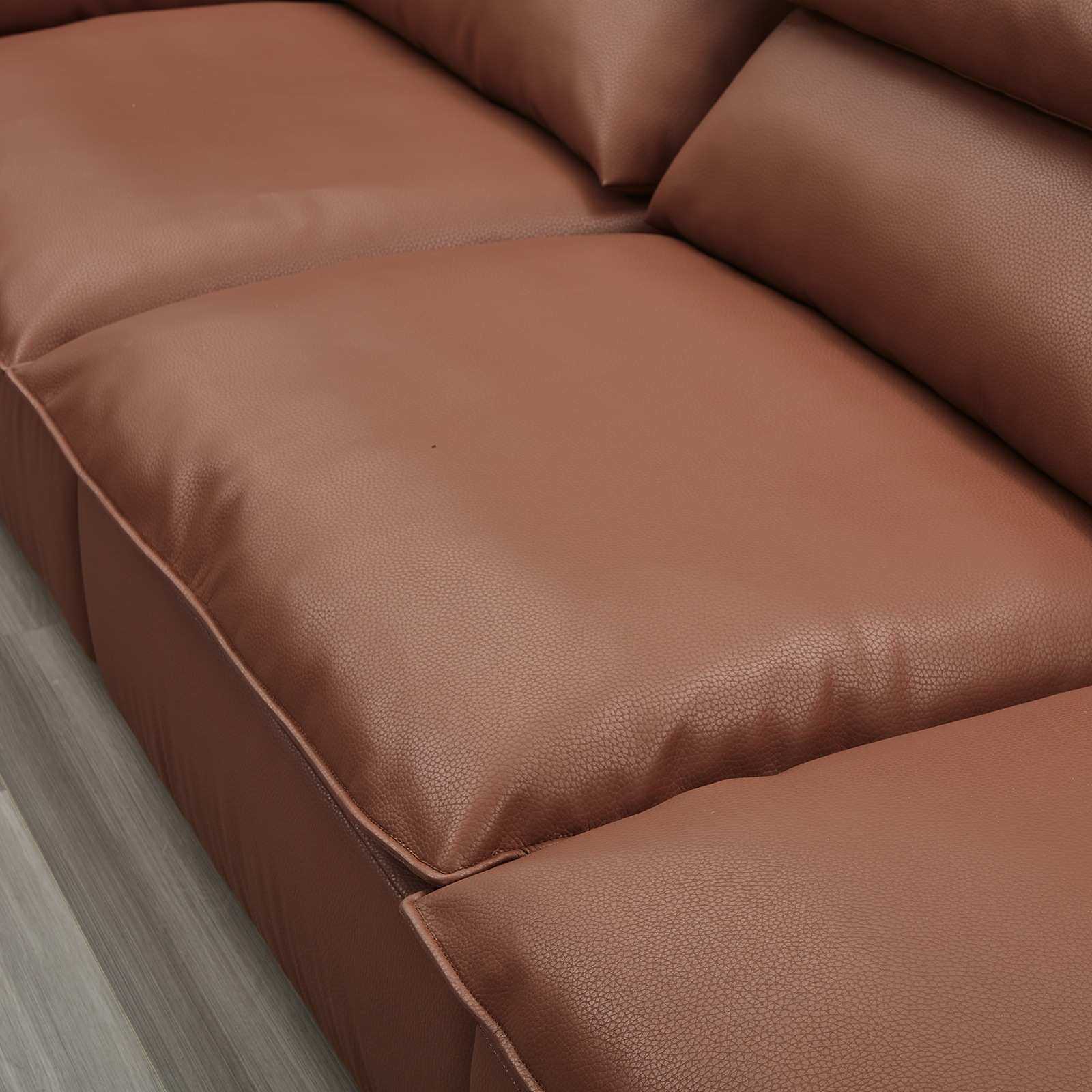 奥克兰帆船沙发客厅小户型现代简约直排超宽坐深组合皮艺沙发