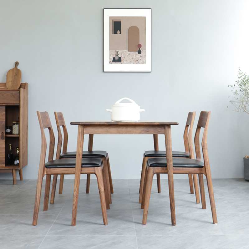 北美黑胡桃实木伸缩餐桌小户型折叠饭桌简约多功能长方形可抽拉桌