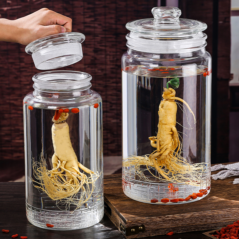 密封泡酒玻璃瓶磨砂口酒瓶药酒x瓶家用人参泡酒容器酒坛10斤40斤