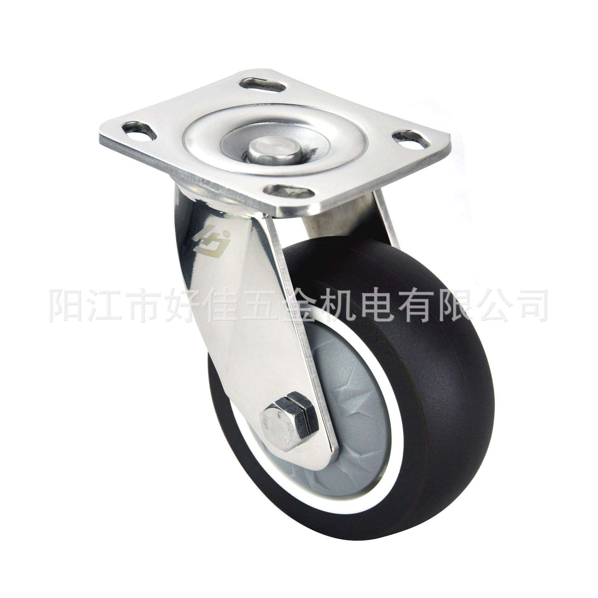 源头工厂直供5X2重型304全不锈钢静音TPR万向脚轮