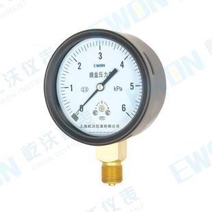膜盒压力表YE 1.5厂家供应 100ye100微压表100mm径向铜M20