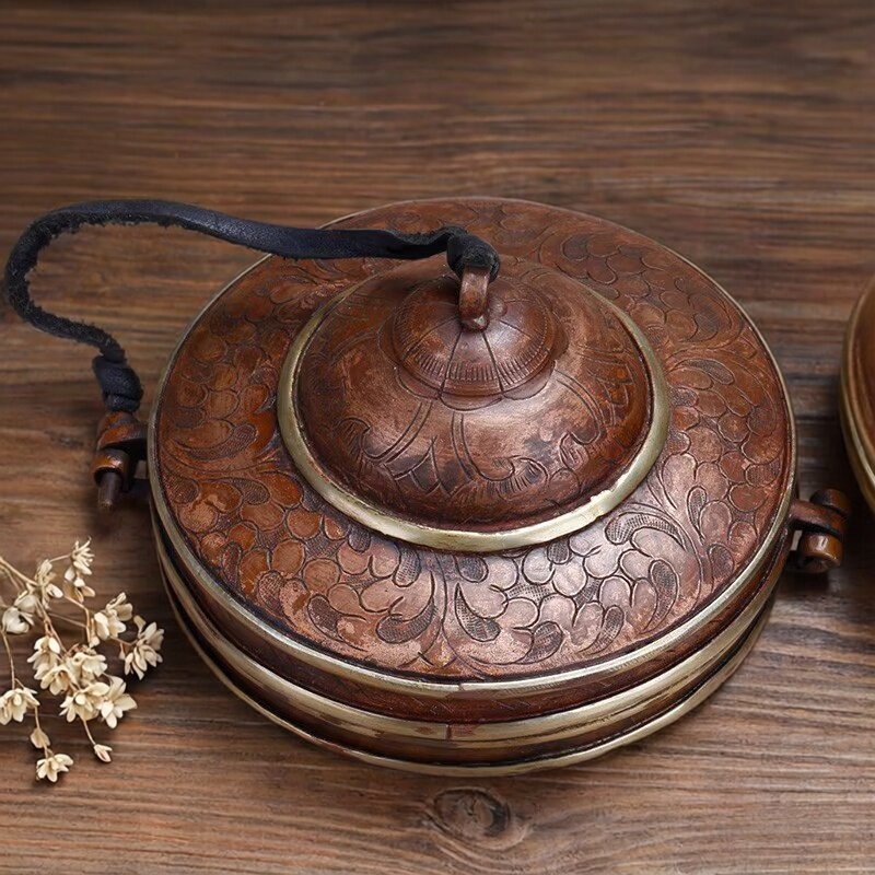 碰铃保护套子包装盒尼泊尔手工纯铜盒大小号适合直径8.5cm和10cm