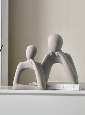 现代抽象人物情侣i摆件客厅玄关酒柜家居饰品工艺礼品摆饰高级感