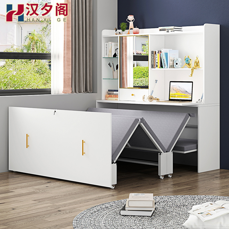 办公室午休折叠床单人家用书房隐形床书桌化妆台一体柜两用.8CH22