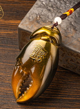 招财进宝手把件蟹钳螃蟹发横财纯铜手中有钱把玩手件W随身男士礼