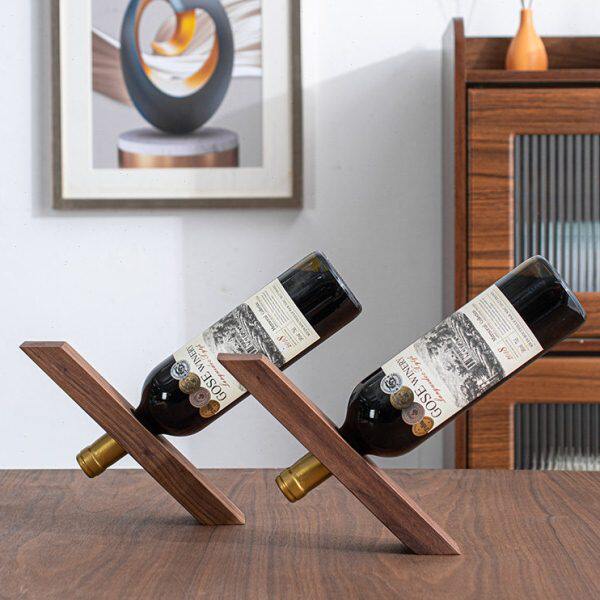 黑胡桃木红酒架日式平衡酒家创意摆件展示葡萄酒架收纳酒瓶子支