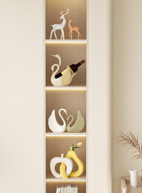 客厅酒柜展示柜装饰摆q件软装高级感奶油风玄关电视柜乔迁新居礼