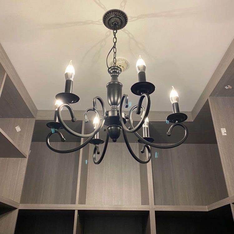 中复古氛灯围吊艺灯蜡烛灯美式简约欧式吊灯山具创687意铁6头8头,家装灯饰光源,智能吊灯,淘宝优惠券,粉丝福利购,淘宝优惠卷