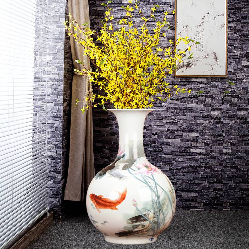 欧式现代家居陶瓷落地花瓶干花水培花插客厅插花家居软装饰大摆件