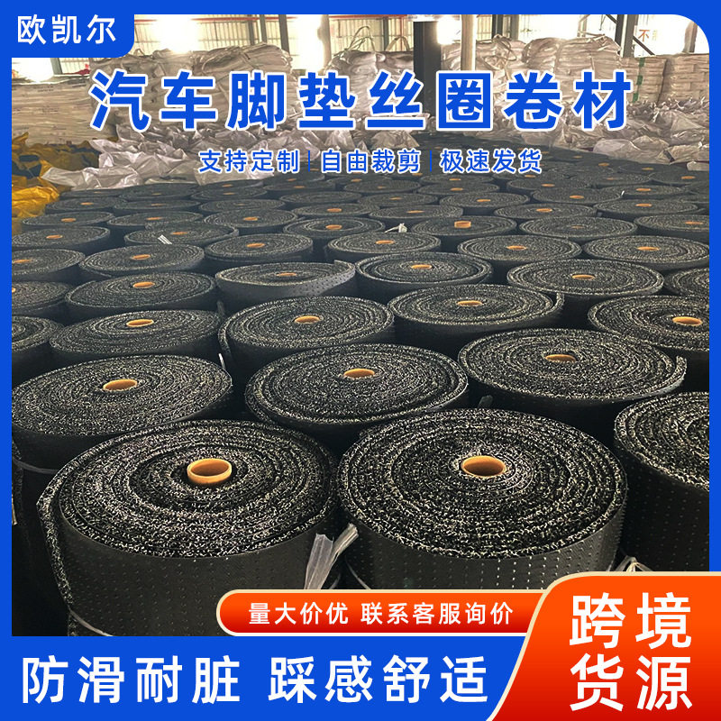 汽车丝圈脚垫通用易清洗可自剪裁剪单个主副驾驶车脚垫子防水耐脏