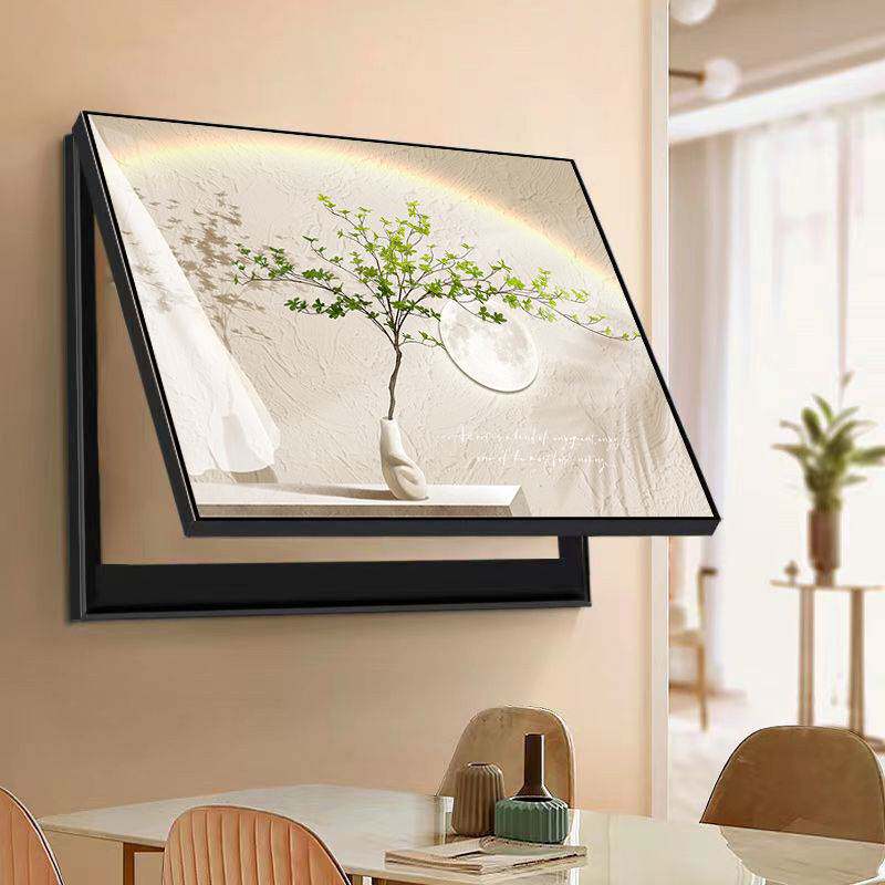 简约现代电表箱装饰画奶油风免打孔电源总开关遮挡强电箱餐厅挂画