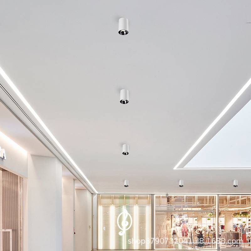 led明装筒灯家装展厅商场酒店大堂大功率COB圆形防眩吊装吸顶筒灯