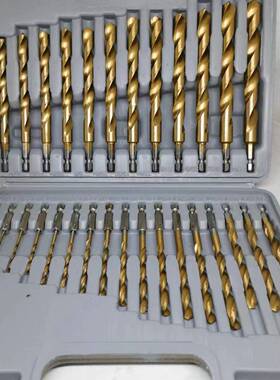 跨境销30pc钻头麻花组高钻高速钢英制镀74643钛打铁套装热套硬度