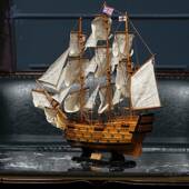 摆件一帆风木中质地海仿真工艺玄关装 船胜利号帆船模型HQSL 顺