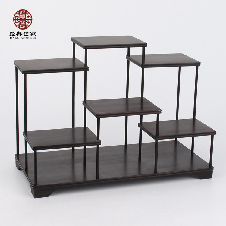 紫光檀小型博古架茶壶茶具架子展示架摆件架置物架实木中式多宝阁