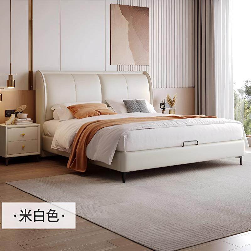 意式轻奢软UBL包皮木实床床卧双x人1.82米主双人床经济型高颜值皮