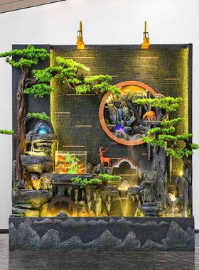 假山水摆件庭院水幕xw2311墙屏风酒池店流别景墅玄关循环水墙鱼喷