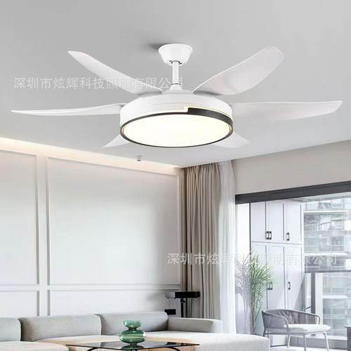 扇直叶风扇灯静音款52寸客厅家用大尺新寸风扇吊灯餐吊厅大风力带