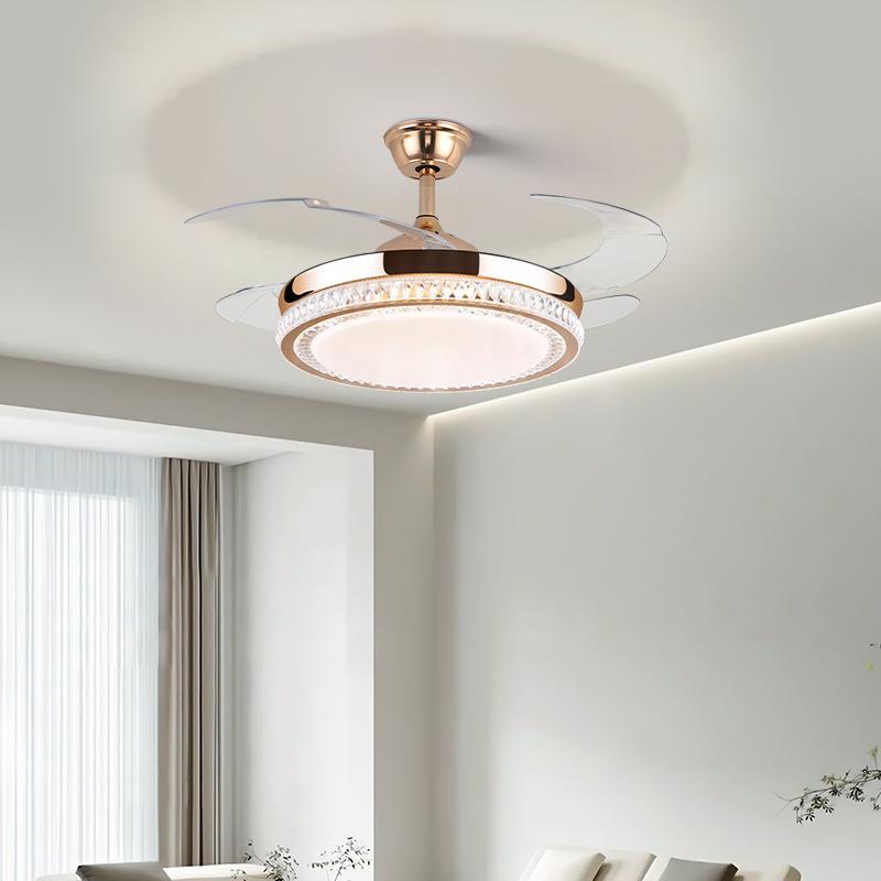 隐形风扇668扇灯餐厅灯2025新款一体客厅吊扇灯室灯带卧风客厅吊