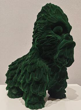 约现代创意树脂绒动雪纳瑞摆件售楼处书房书QZ-3柜物玄植关软简装