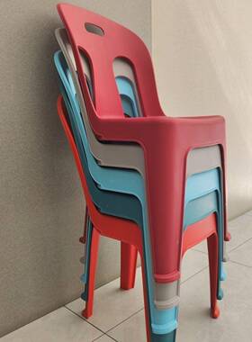 塑料加YIR靠背椅厚椅凳子夜市家用厚大排档椅子成人特儿童餐小椅子