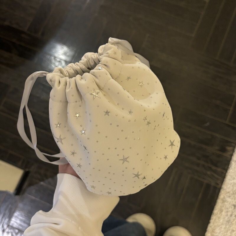 韩系星星化妆包束口袋外出便携化妆收纳包杂物小包拍立得包补妆包