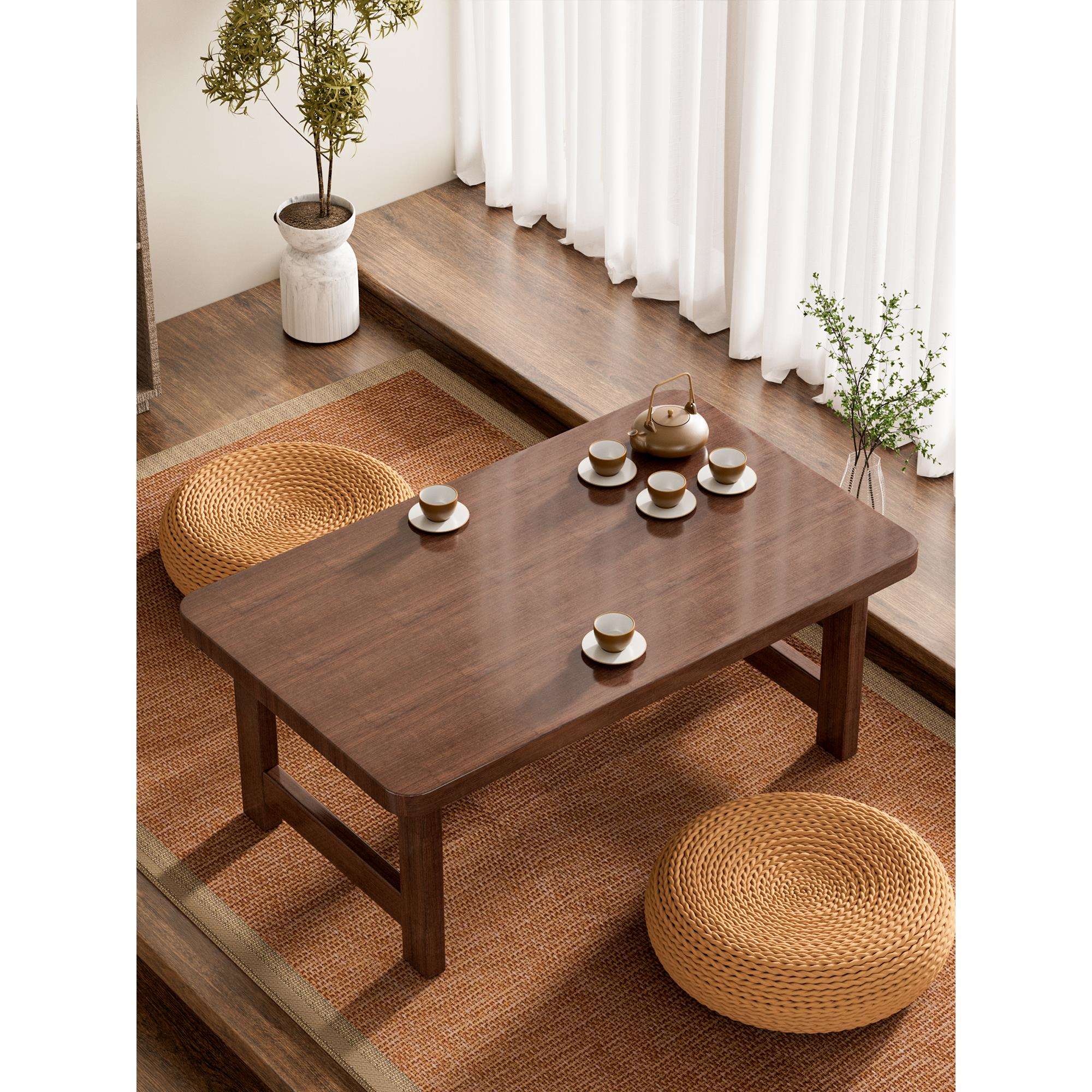 中式复古折叠桌子家用阳台飘窗桌炕桌矮餐桌榻榻米茶几桌床上书桌