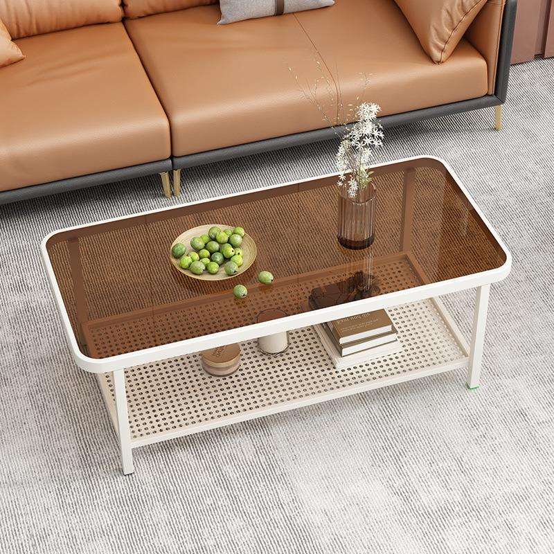 钢化玻璃茶几办公室小户型茶桌一体可移动储物茶台轻奢接待桌工厂