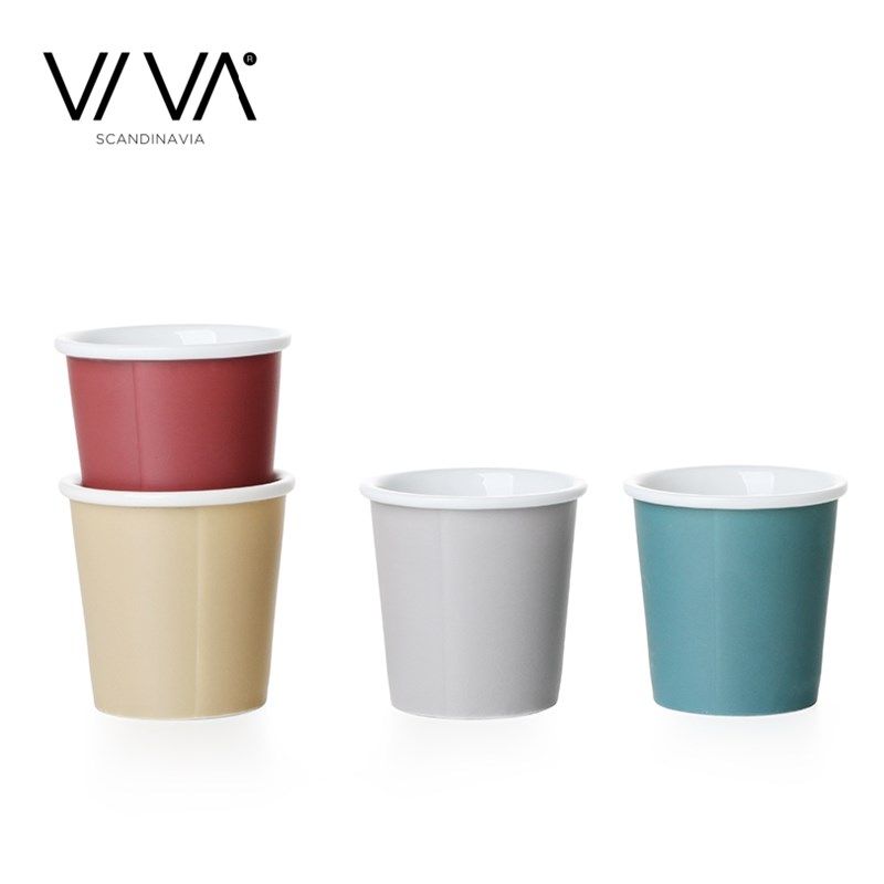 丹麦VIbVA哑光釉面磨砂陶瓷杯 仿纸杯耐热陶瓷品茶杯咖啡杯马克杯