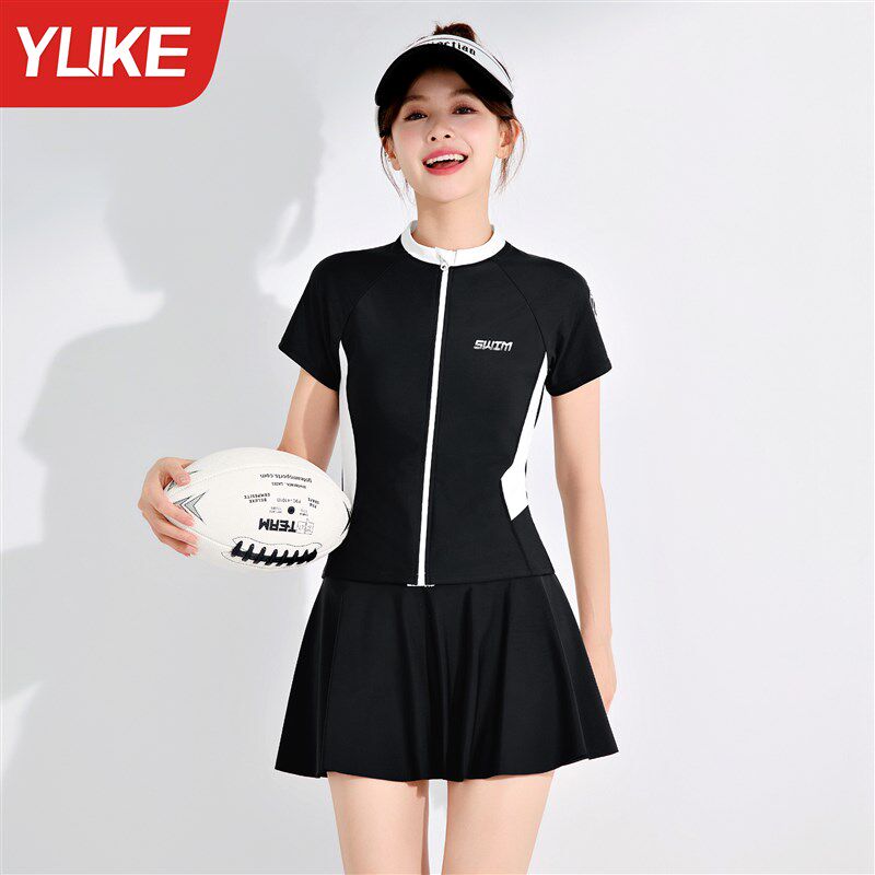 分体泳衣女202k5新款高级感游泳馆专用微胖女孩遮肉显瘦泡温泉泳