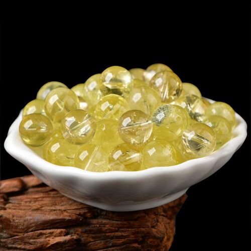 天然黄阿a塞水晶黄蜂蜜奶盖散珠子DIY手工编织手链饰品配件串珠材