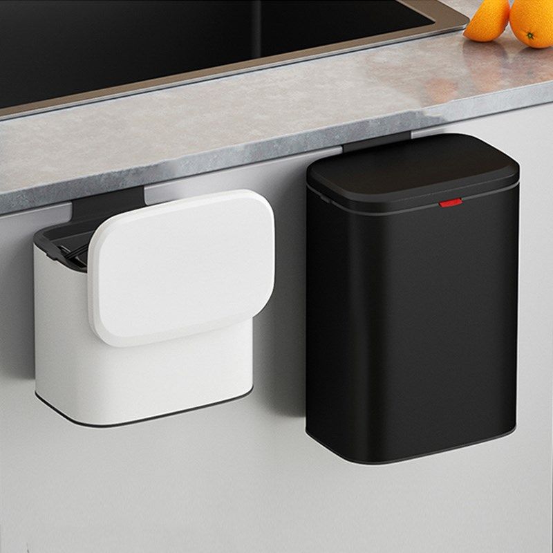厨房垃圾桶壁挂式家用不锈钢收纳桶桌面带盖小号厕所卫生间防水