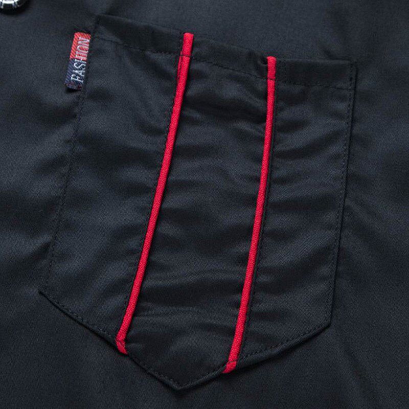 厨师服长袖厚款酒店厨房男女西餐厅黑色厨师服长袖春秋冬装可绣字