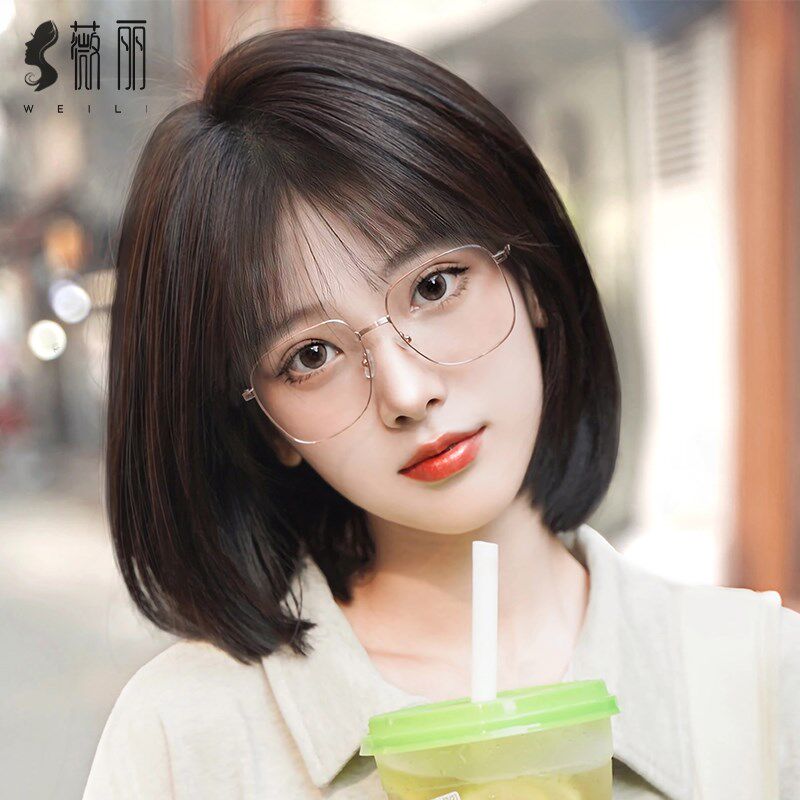 假发女短发c真发全真人发自然锁骨发减龄初恋头全头套波波头时尚