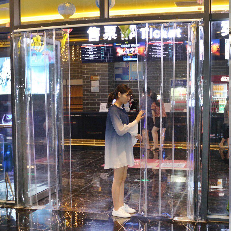 超市门口挡风皮门帘调子透s明空防走商铺店普通门帘面冷软玻璃pv