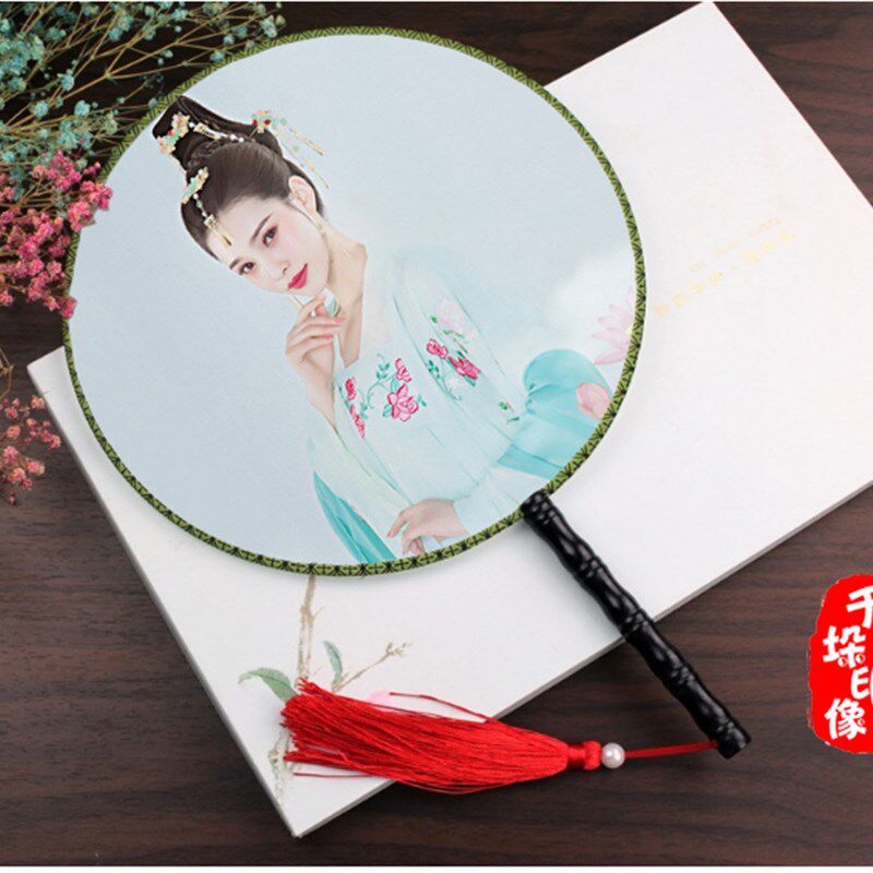来图定制宫扇团扇古装摄影s毕业设计印照片印logo印广告图文绢丝