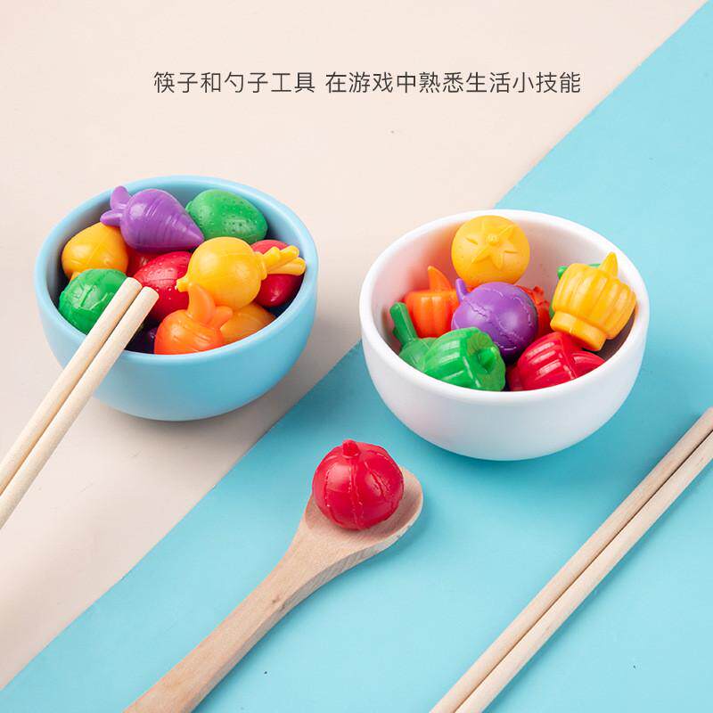 蒙氏日常生活区教具幼儿园大班小班中班夹珠子训练专注力益智玩具