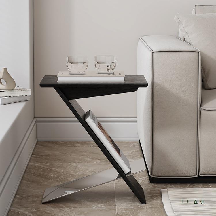 北欧风客厅沙发边几轻奢极简家用小户型客厅角几设计感储物杂志架