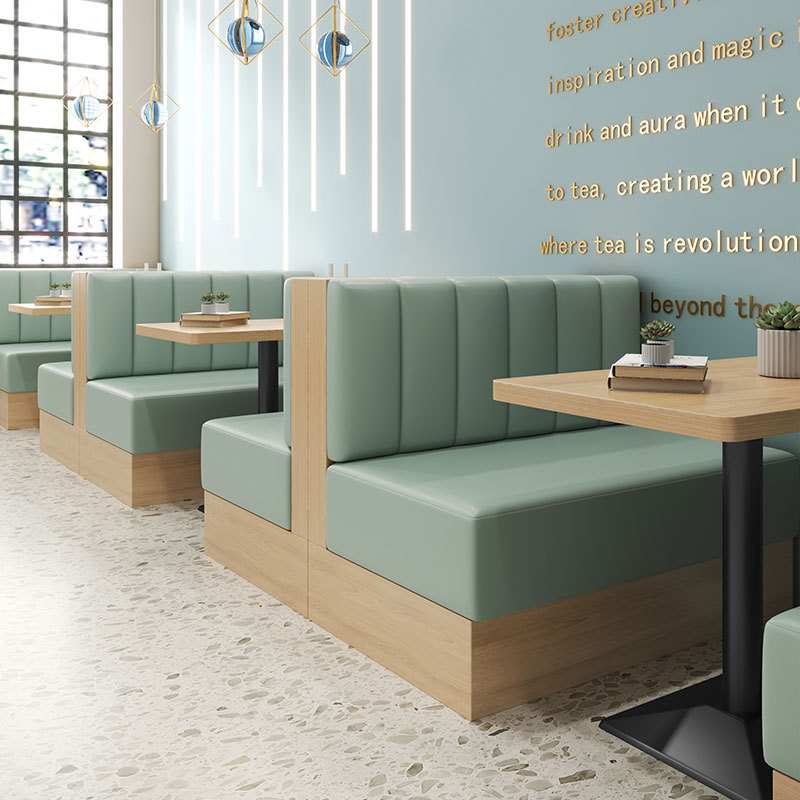 佛山主题餐厅小吃店咖啡厅饭店食堂靠墙卡座沙发餐饮桌椅组合