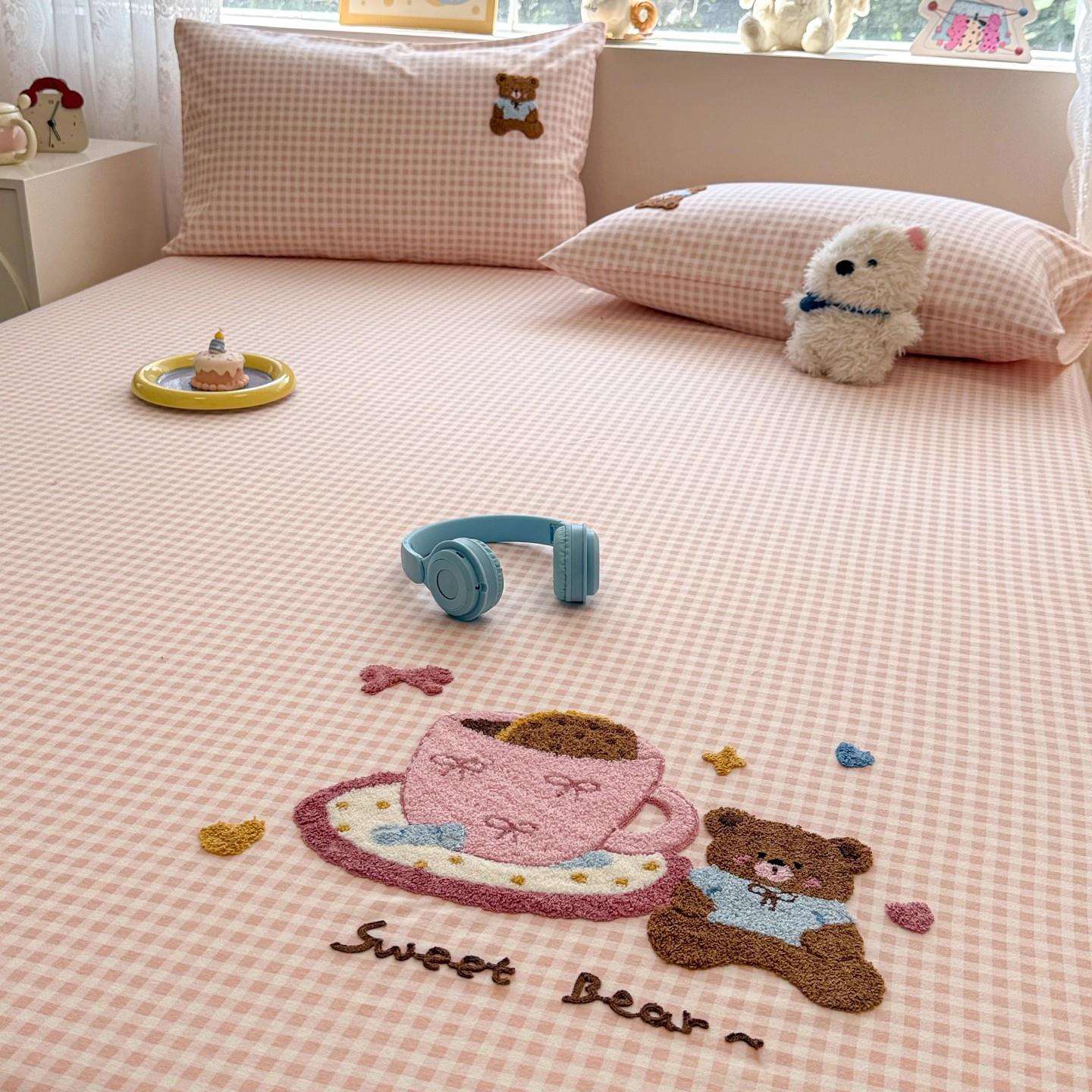 秋冬季加厚纯棉磨毛床单单件2025新款毛巾绣被单人儿童床笠三件套